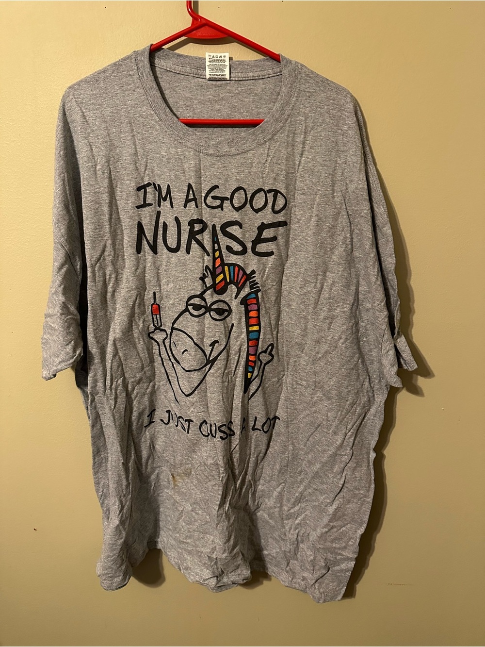 Men's Classic Crew Neck T-Shirt - Gray, I’m a good nurse, I curse a lot. Sz 3xl